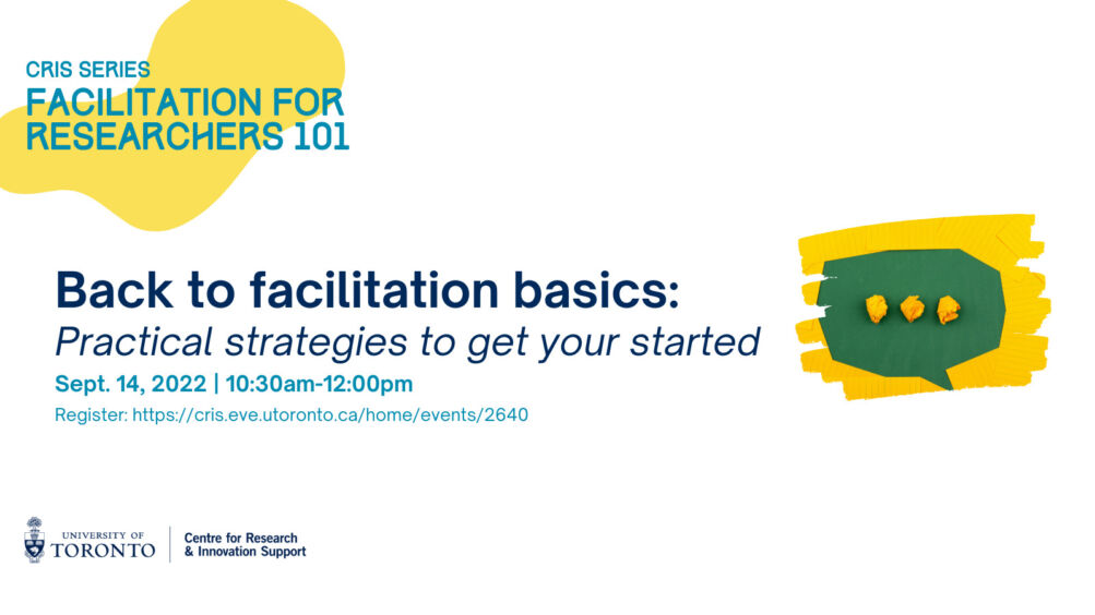 Poster with details of Back to facilitation basics session