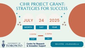 A promotional poster for CIHR Project Grant: Strategies for Success event