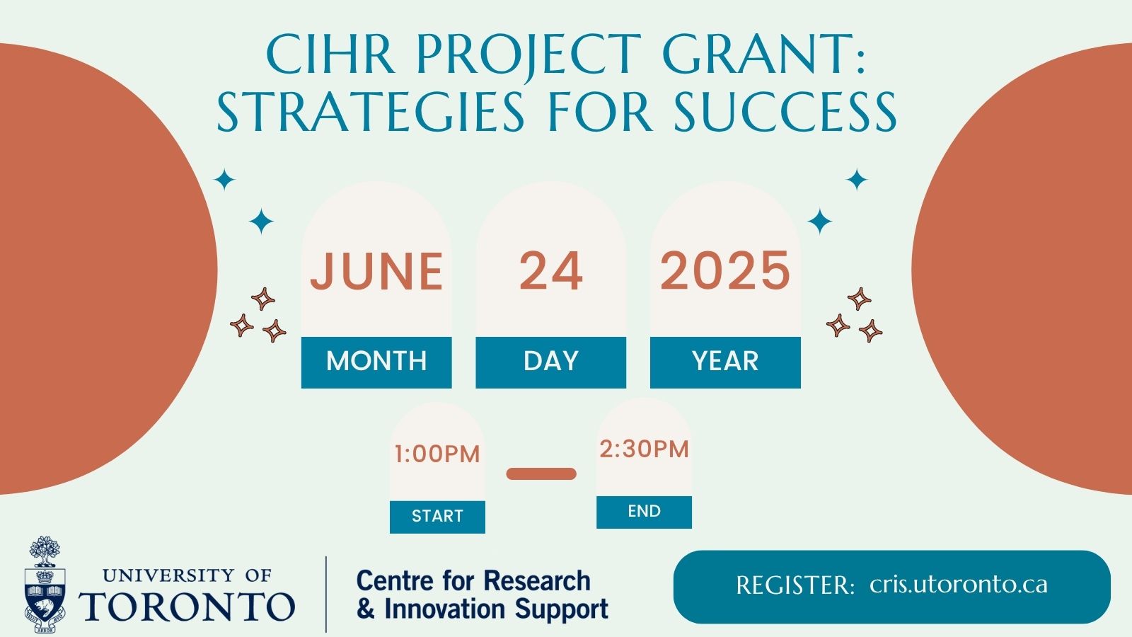 An event poster for "CIHR Project Strategies for Success"
