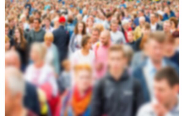 Blurry crowd of people.