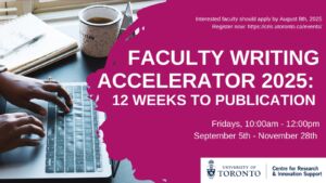 Faculty Writing Accelerator: 12 Weeks to Publication Fall 2025 – Sept. 5
