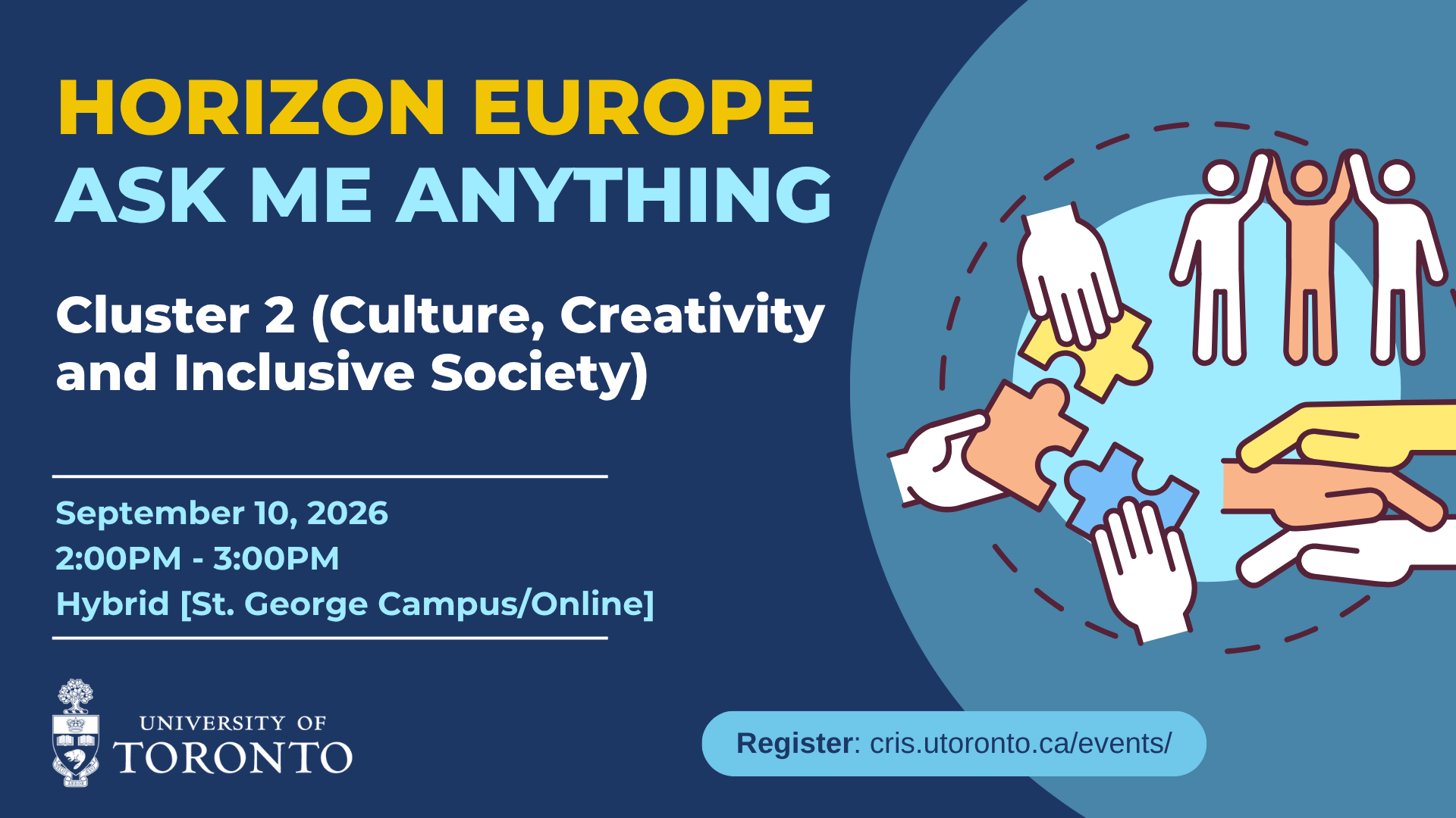 Promotional poster for horizon europe ask me anything on Sept 10 2026