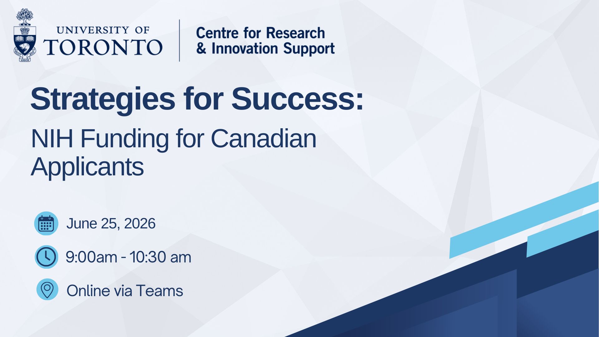 Promotional image for Strategies for Success: NIH Funding for Canadian Applicants