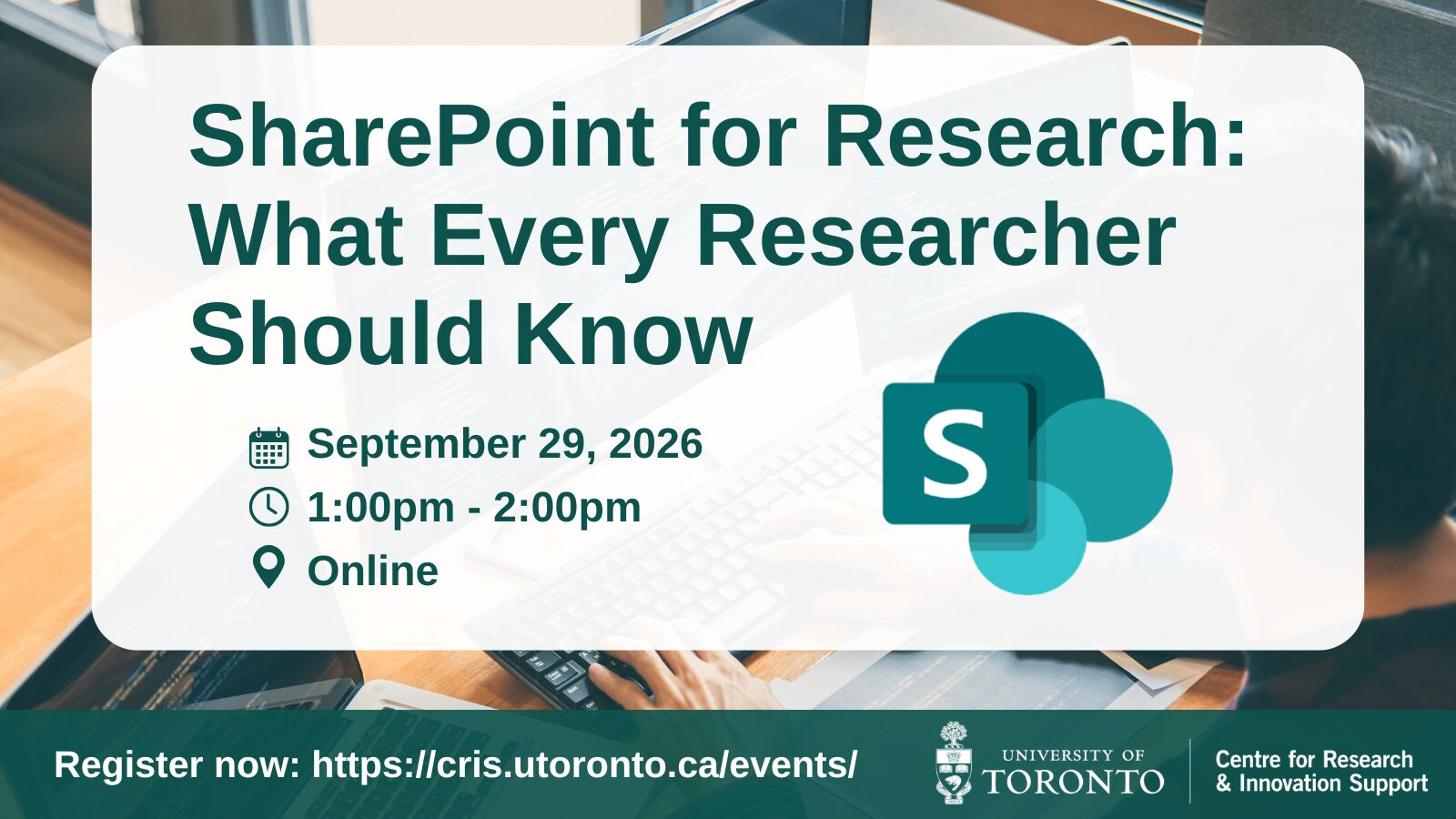 Promotional poster for SharePoint for Research on September 29, 2026.