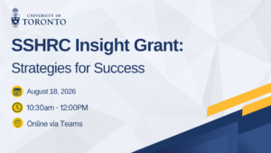 Promotional poster for SSHRC Insight Grant: Strategies for Success