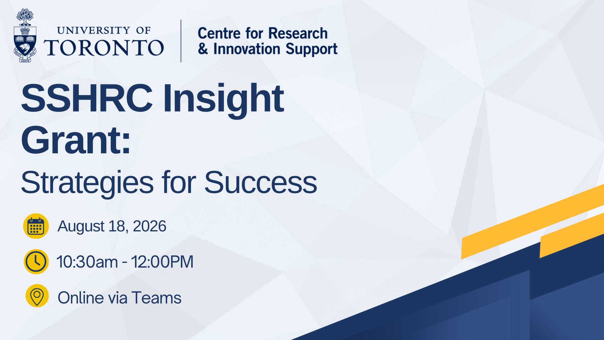 Promotional image for SSHRC Insight Grant Strategies for Success event