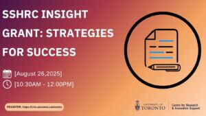 Promotional poster for SSHRC Insight Grant: Strategies for Success.