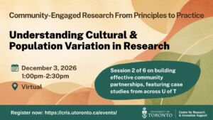 Promotional poster for understanding cultural & population variation in research on Dec. 3, 2026