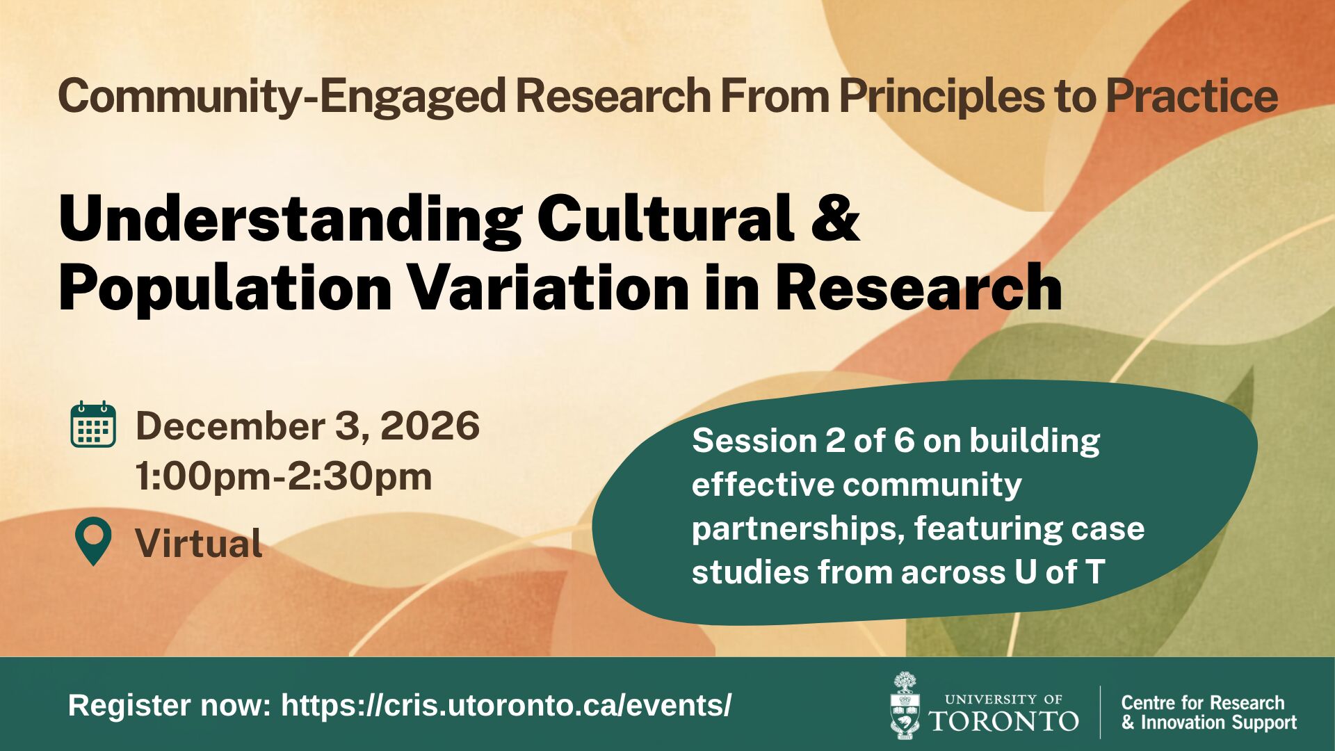 Promotional poster for understanding cultural & population variation in research on Dec. 3, 2026